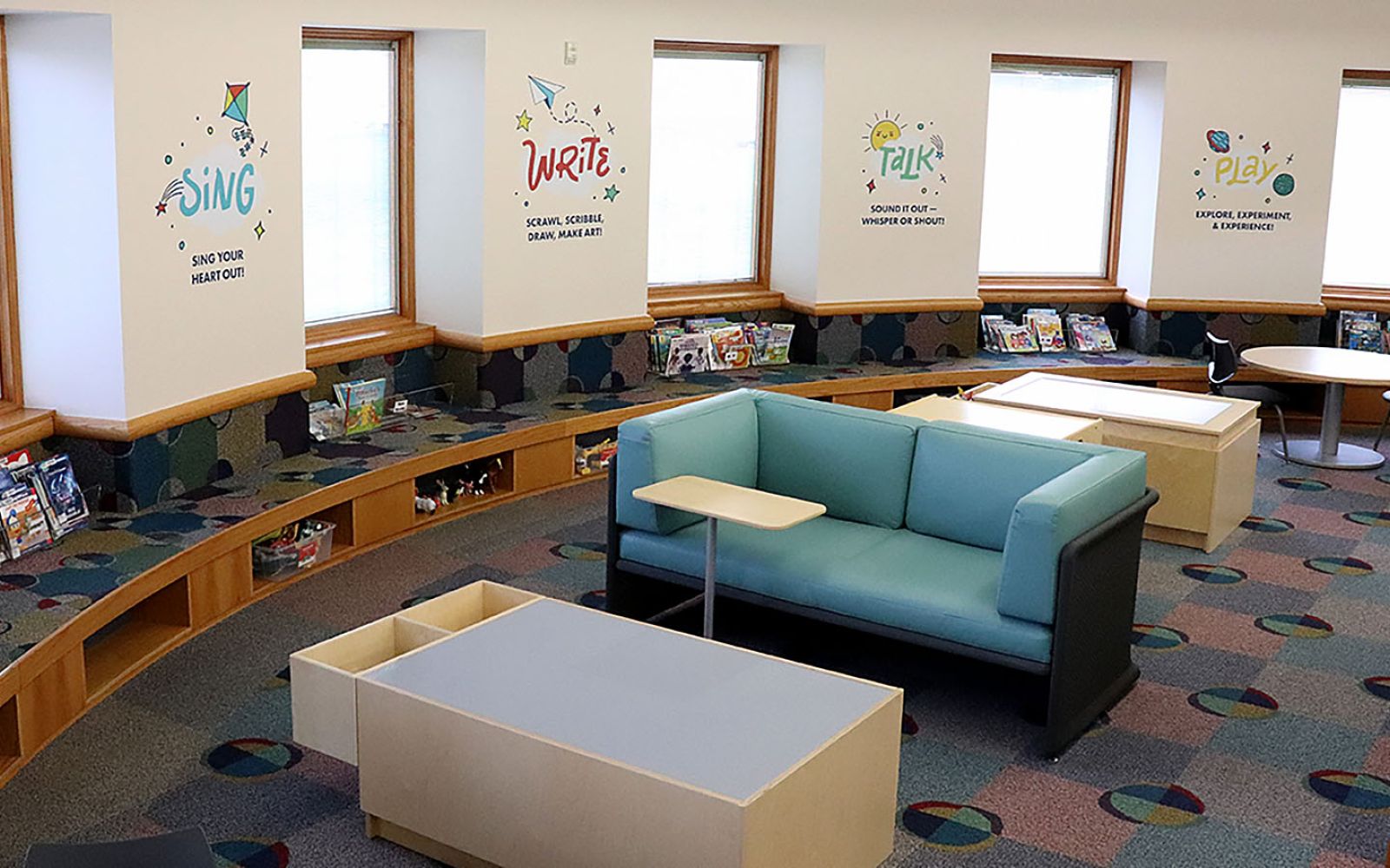 A StoryScape area was recently unveiled at the Woodburn branch of the Allen County Public Library.
